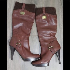 Guess mid calf boots brown - size 9